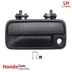 มือดึงนอก มือจับอันนอก มือเปิดนอกประตู ด้านหน้า-ข้างซ้าย 1 ชิ้น สีดำ สำหรับ Honda Civic ปี 1988-1991